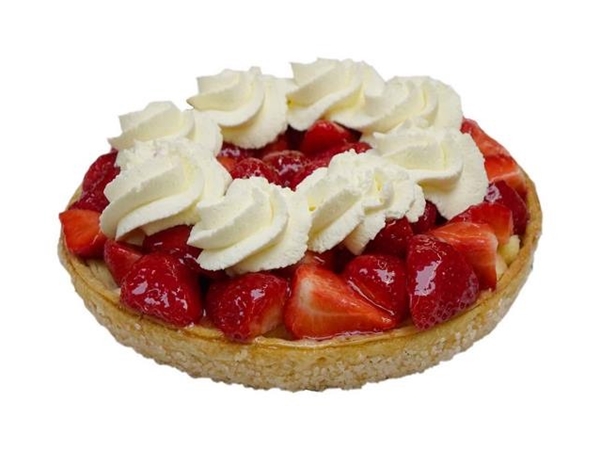 Middel Aardbei + slagroom korstschelp
